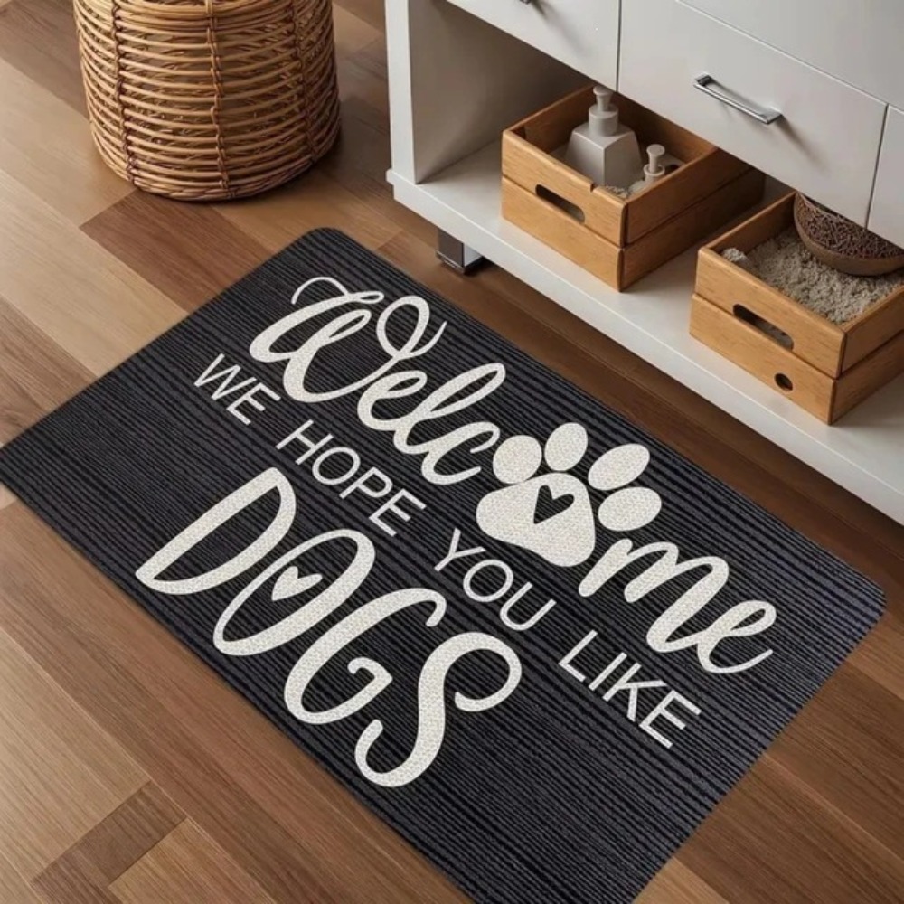 Home Bathroom Door Signs - Vintage Dog Paw Print Rectangle Carpet