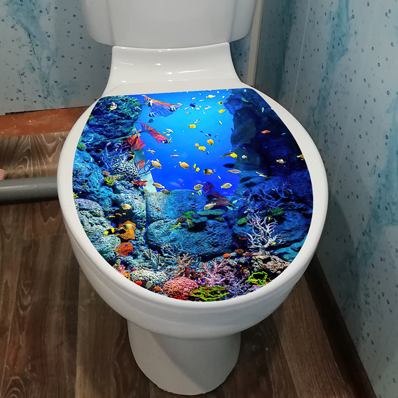 Jet Home Bathroom Accessories - 1pcs 3D Toilet Seat Wall Sticker