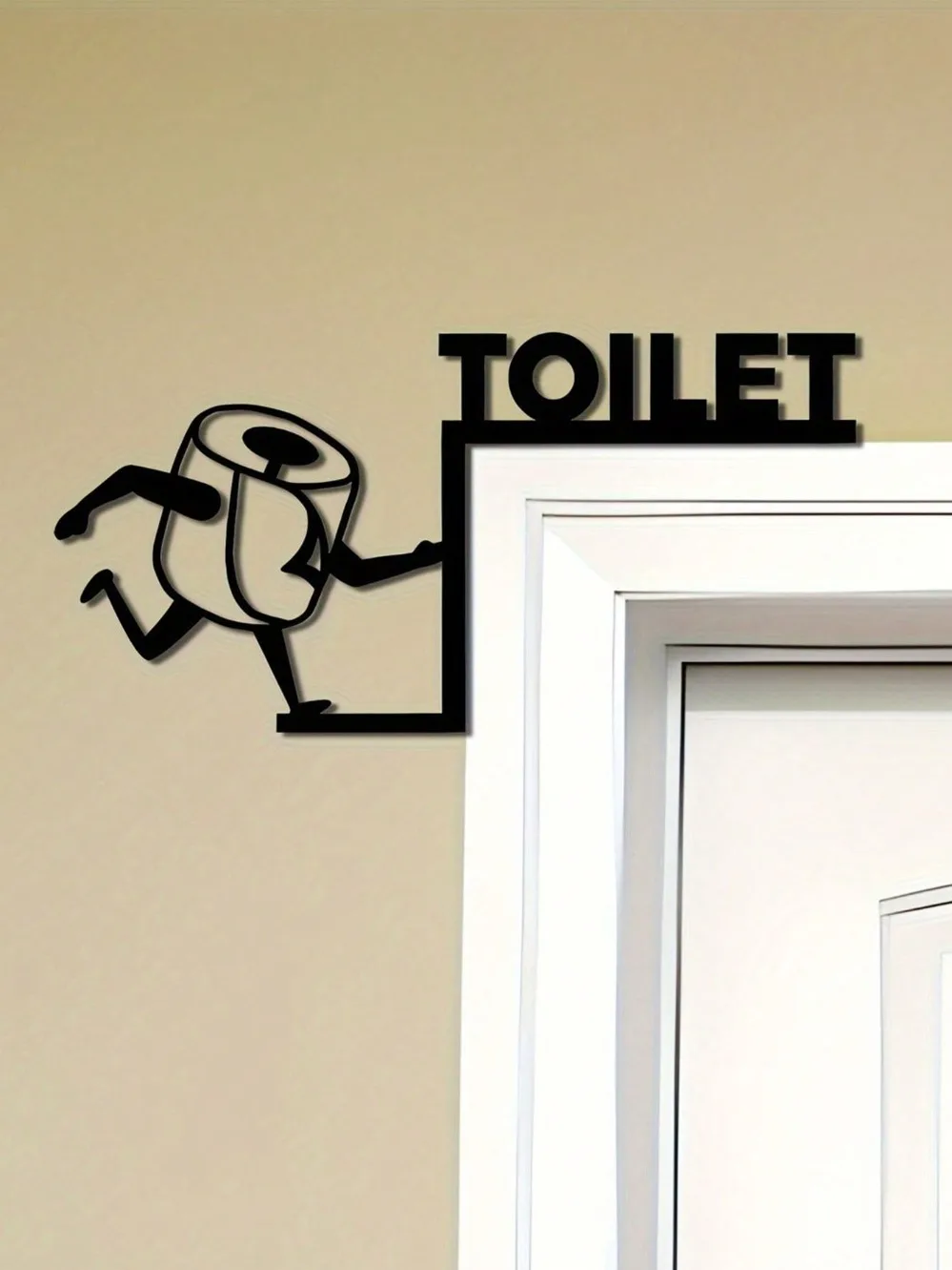 Home Bathroom Door Signs - Humorous Toilet Paper Out Metal Wall