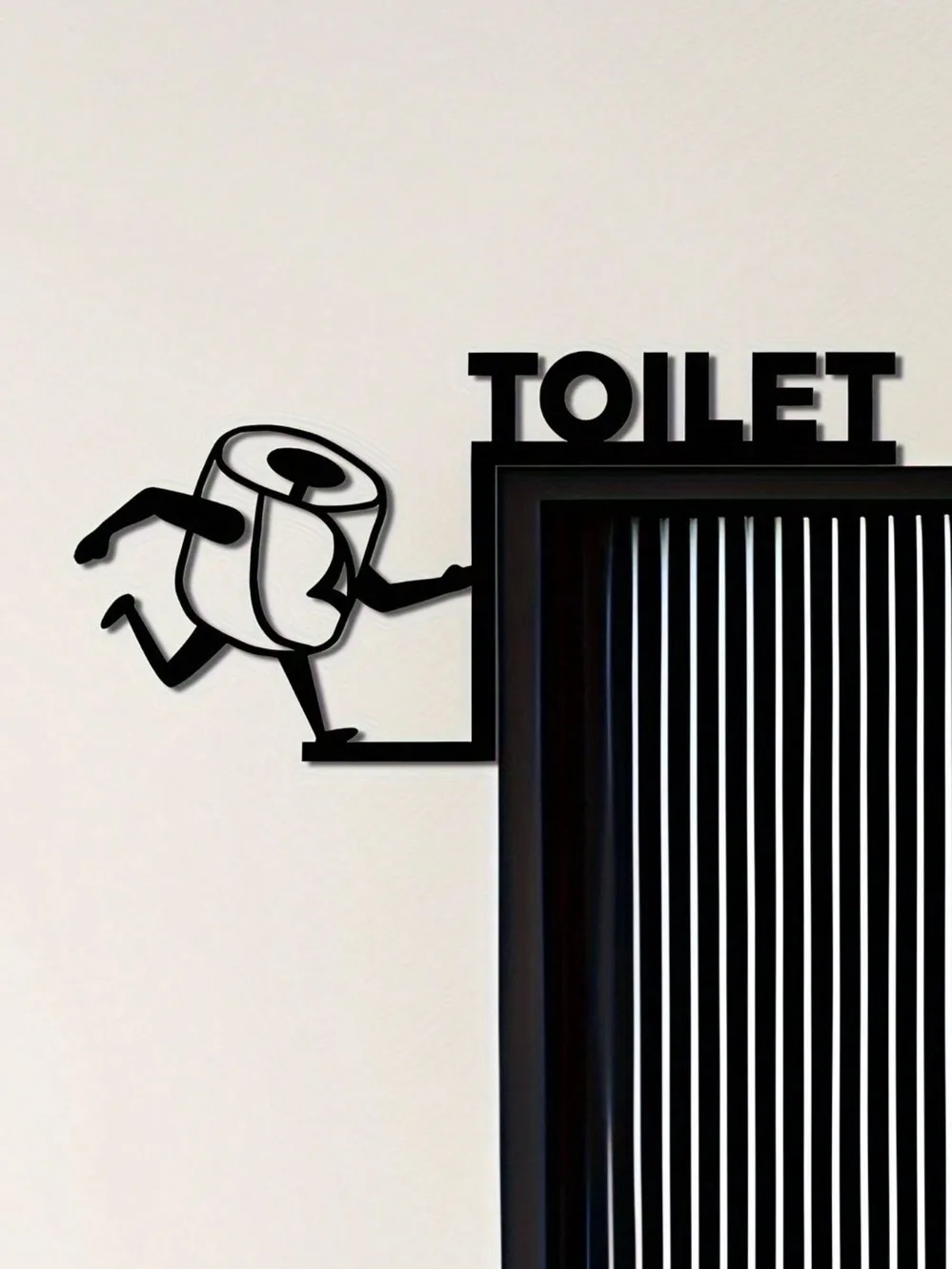 Home Bathroom Door Signs - Humorous Toilet Paper Out Metal Wall
