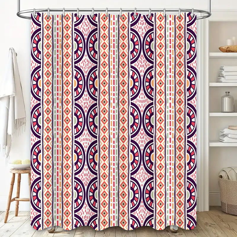 Patterned Shower Curtain Decor - Home Bathroom Reno บทวิจารณ์และราคา