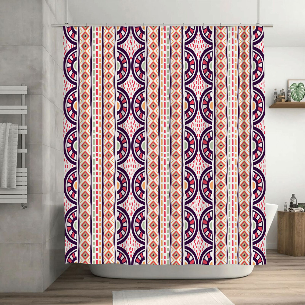 Patterned Shower Curtain Decor - Home Bathroom Reno บทวิจารณ์และราคา