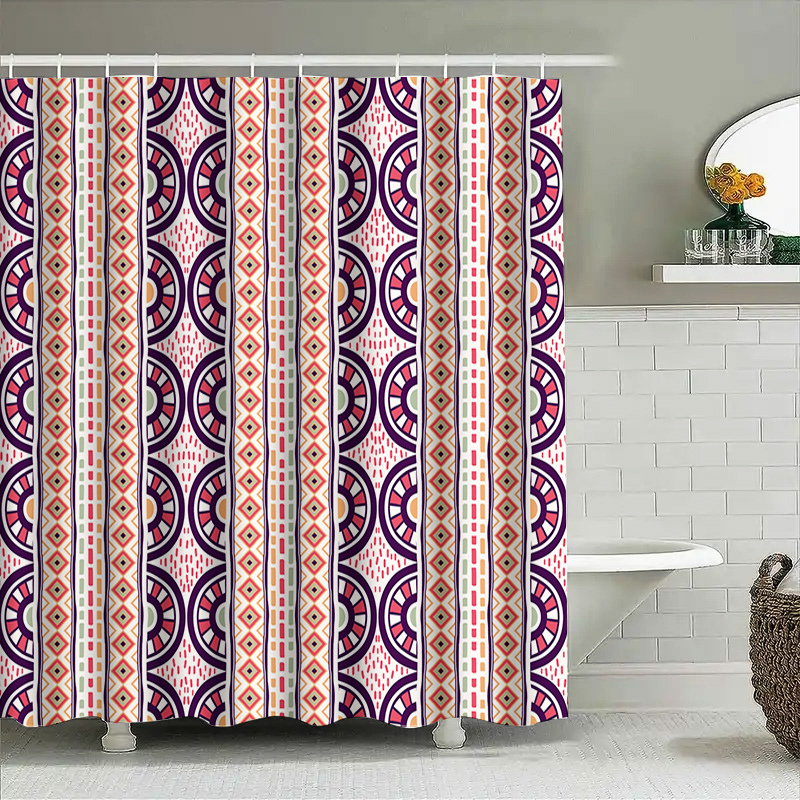 Patterned Shower Curtain Decor - Home Bathroom Reno บทวิจารณ์และราคา