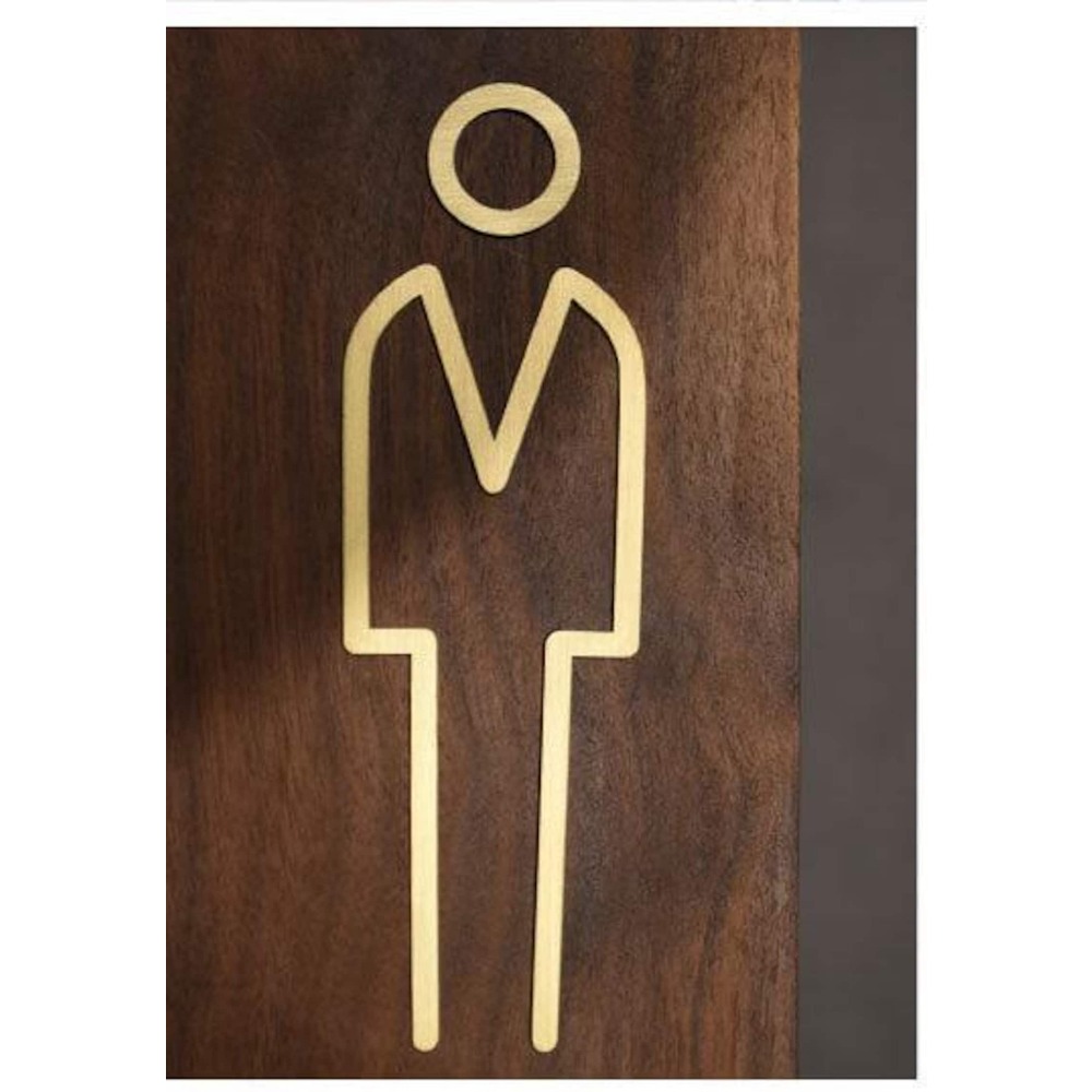 Brass Restroom Door Sign, Gold - Home Bathroom Door Signs บทวิจารณ์และราคา