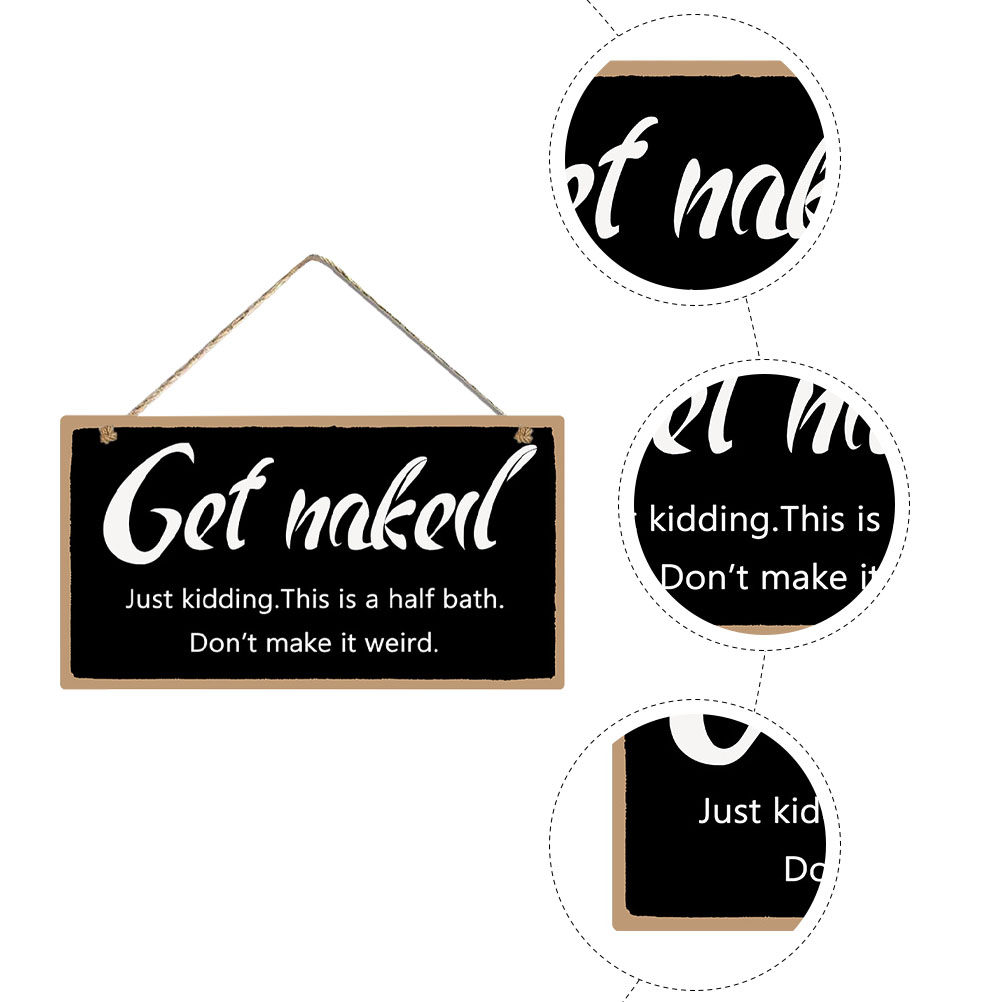 1Pcs Wooden Bathroom Wall Sign - Home Bathroom Door Signs บทวิจารณ์และราคา
