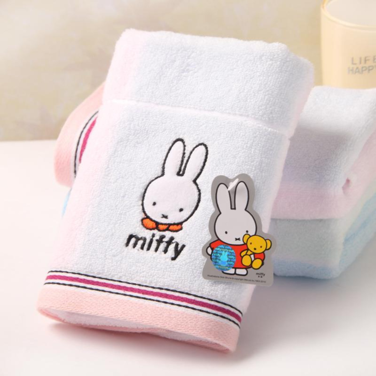 Miffy Rabbit Pure Cotton Towel - Home Goods Bathroom Accessories บทวิจารณ์และราคา
