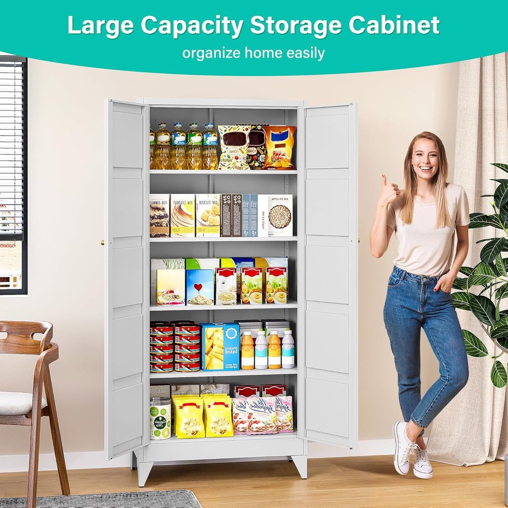 White Tall Metal Storage Cabin - Home Bathroom Cabinets บทวิจารณ์และราคา