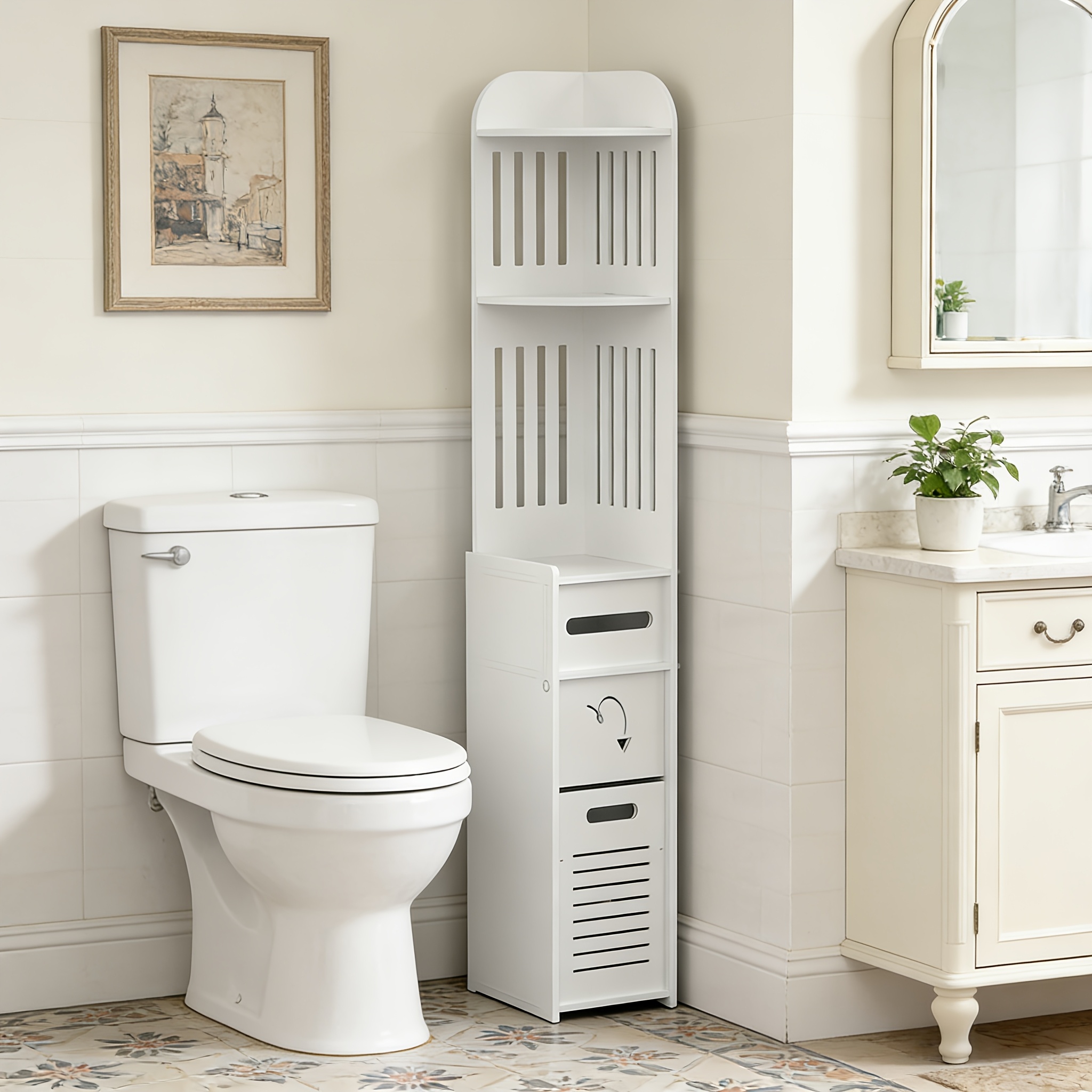 Space-Saving Bathroom Cabinet, - Home Bathroom Cabinets บทวิจารณ์และราคา