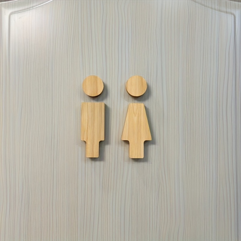 2PCS Wooden Bathroom Sign for  - Home Bathroom Door Signs บทวิจารณ์และราคา
