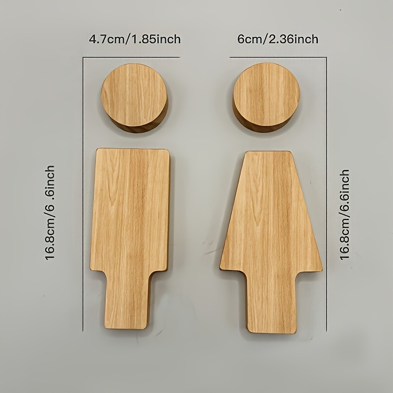 2PCS Wooden Bathroom Sign for  - Home Bathroom Door Signs บทวิจารณ์และราคา