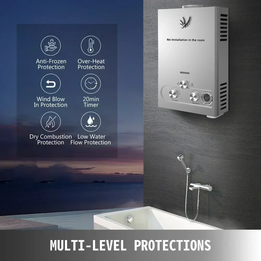 SIHAO 12L 16L 18L GPM LPG Gas  - Home Bathroom Water Heater บทวิจารณ์และราคา