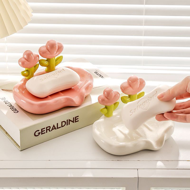 1pc Creative Floral Soap Box D - Jet Home Bathroom Accessories บทวิจารณ์และราคา