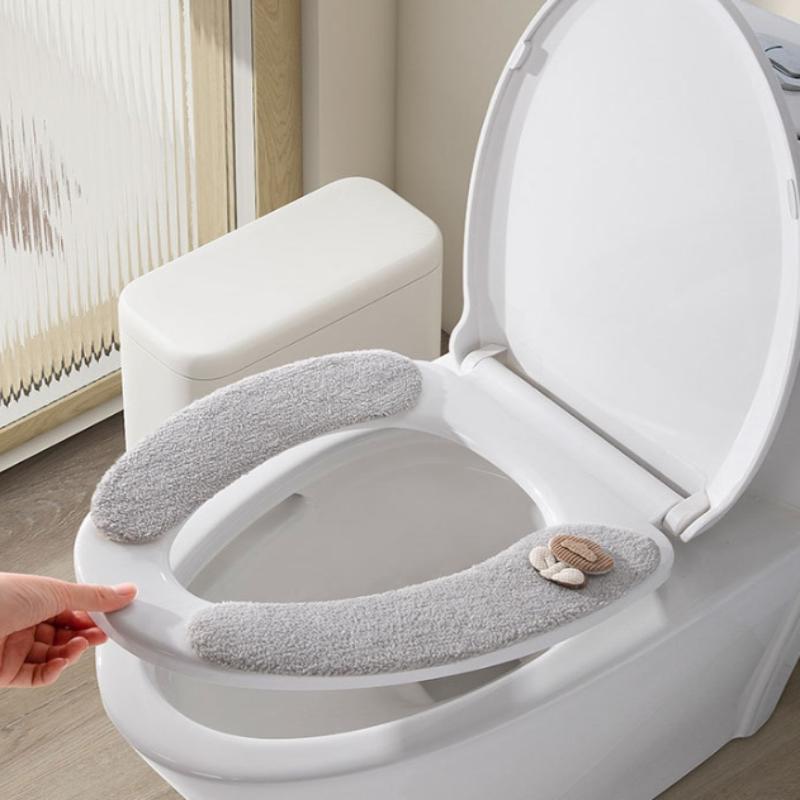 1Pair Winter Plush Toilet Seat - Home Bathroom With Two Toilets บทวิจารณ์และราคา