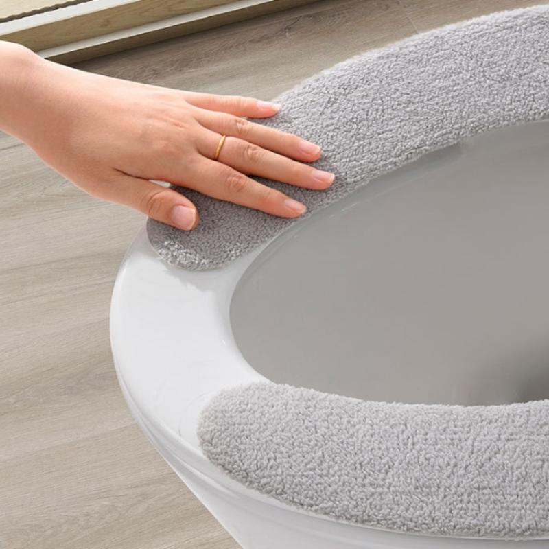 1Pair Winter Plush Toilet Seat - Home Bathroom With Two Toilets บทวิจารณ์และราคา