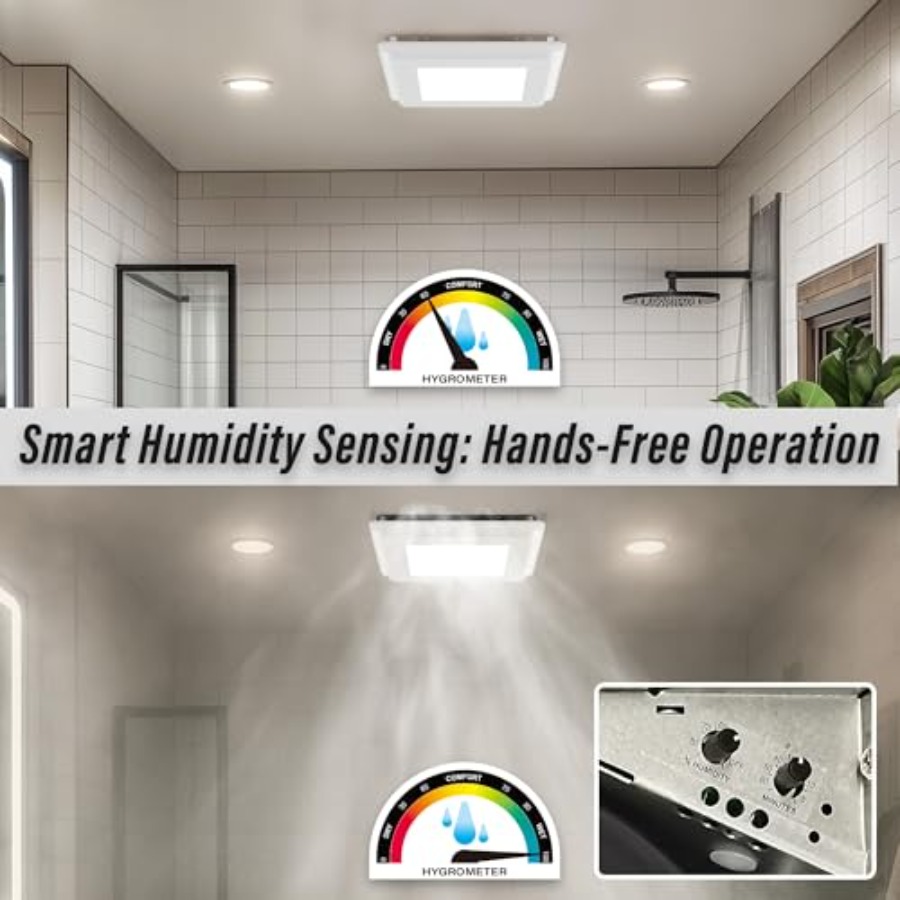 Bathroom Fan with Light and Hu - Home Bathroom Fan บทวิจารณ์และราคา