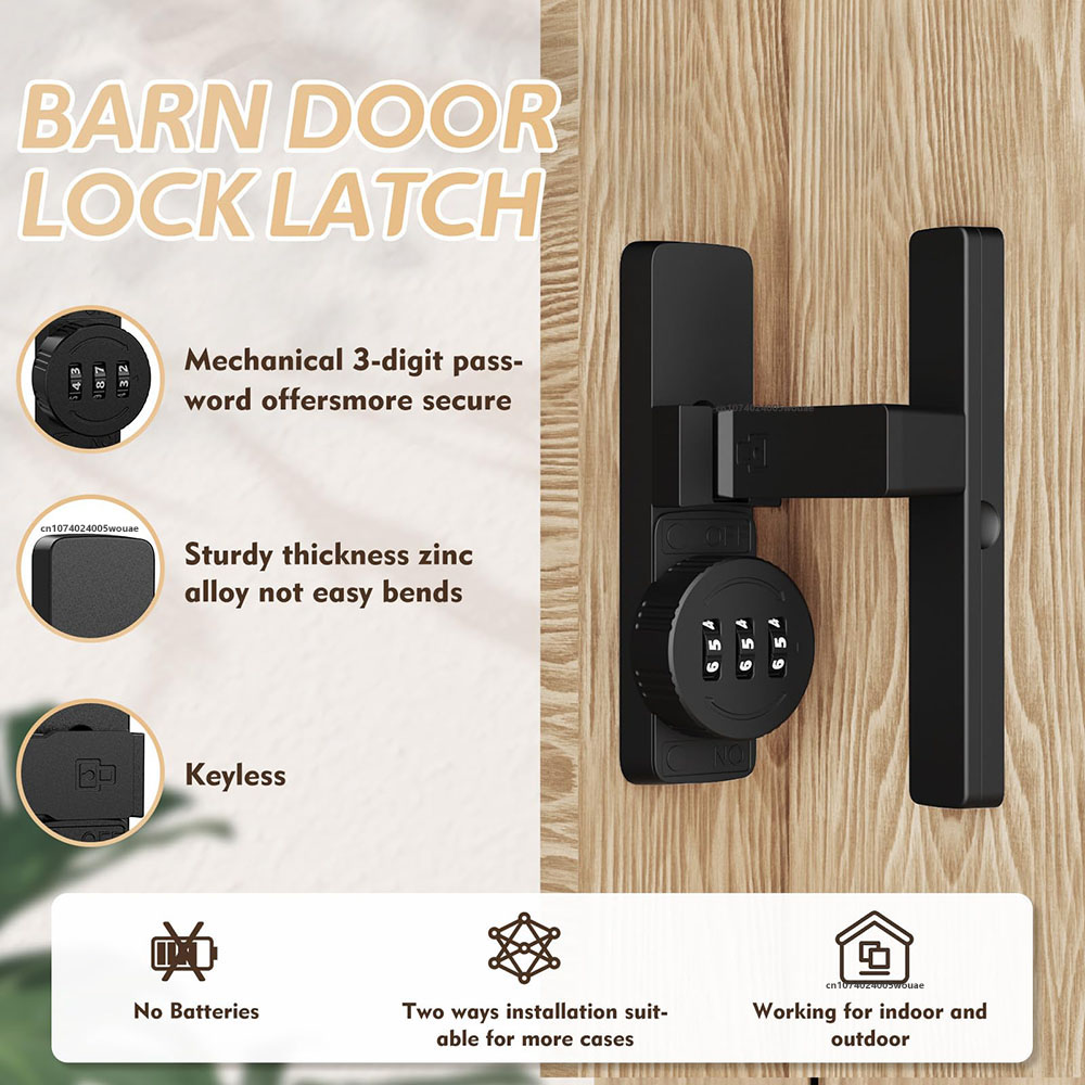 Security Barn Door Lock 3-Digi - Home Bathroom Cabinets บทวิจารณ์และราคา