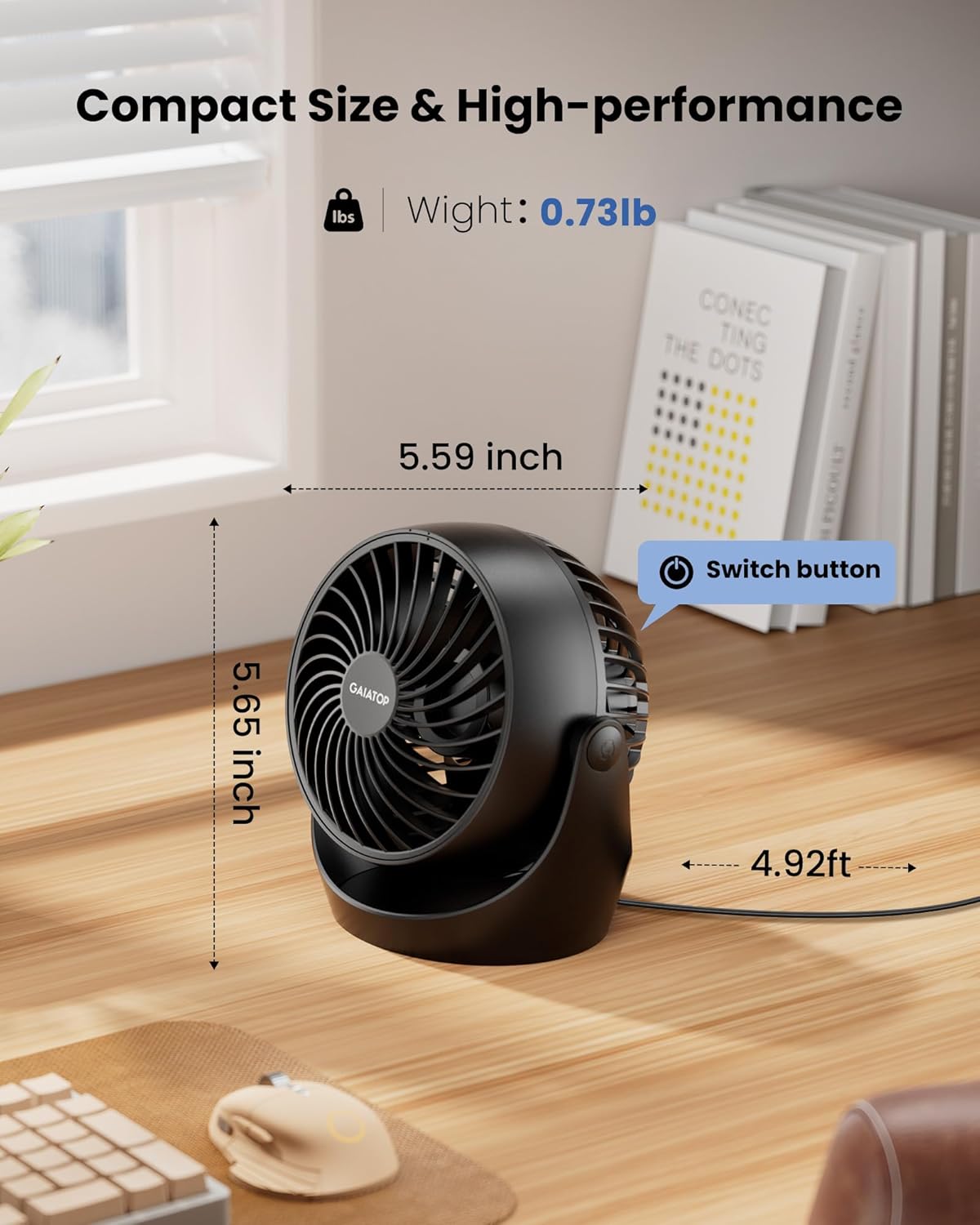 Gaiatop Desk Fan, 5-Inch Porta - Home Bathroom Fan บทวิจารณ์และราคา