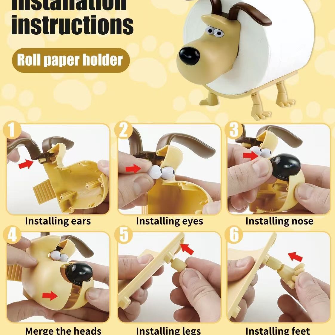 Puppy Toilet Holder Home Decor - Home Goods Bathroom Accessories บทวิจารณ์และราคา