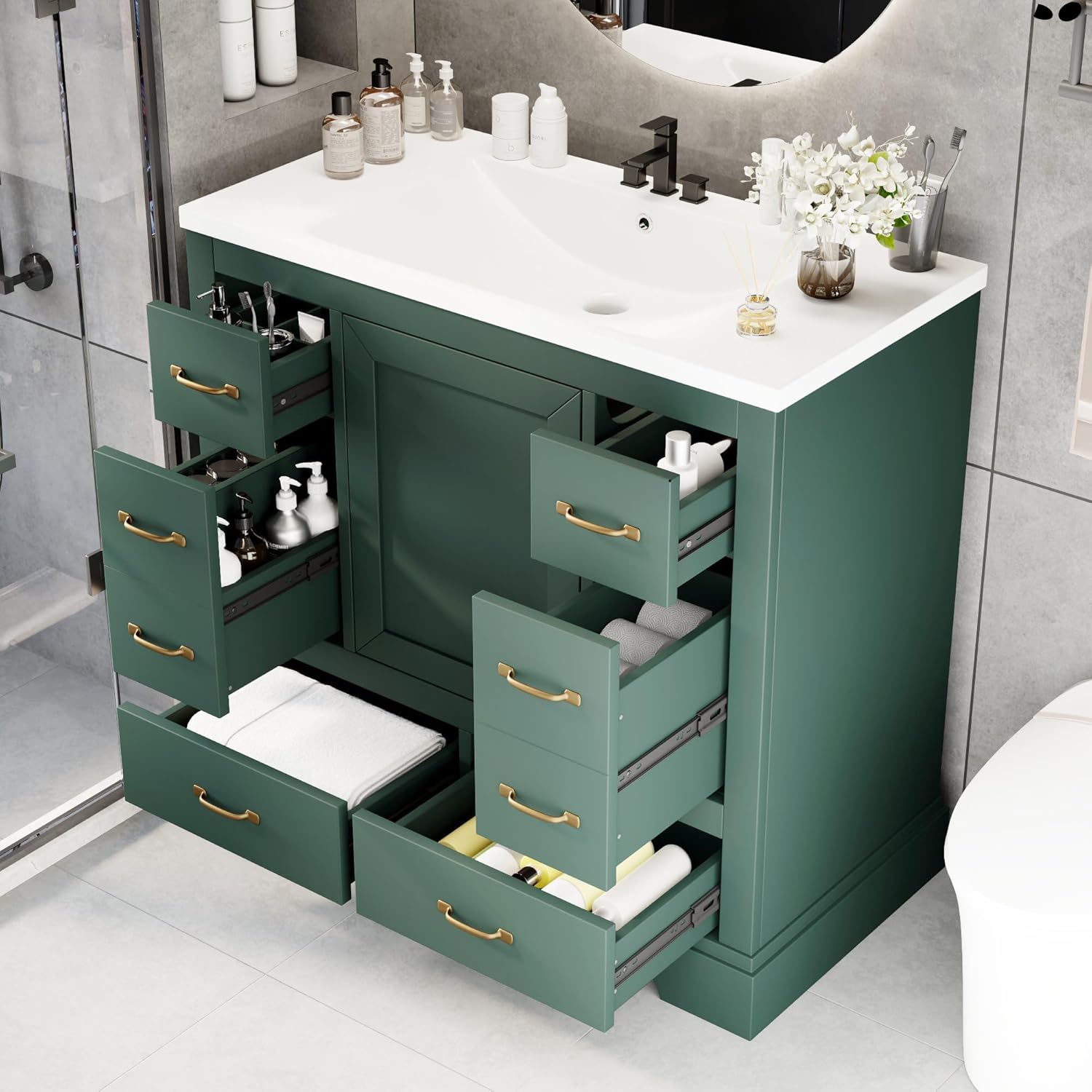 36in Bathroom Vanity Cabinet w - Home Bathroom Cabinets บทวิจารณ์และราคา