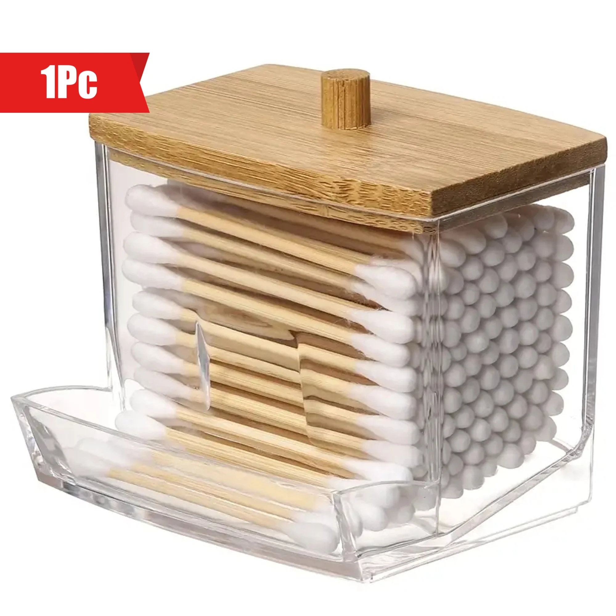 1pc Clear Cotton Swabs Storage - Home Goods Bathroom Storage บทวิจารณ์และราคา