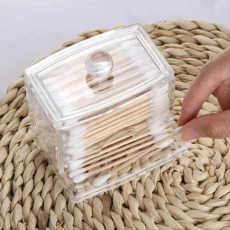 1pc Clear Cotton Swabs Storage - Home Goods Bathroom Storage บทวิจารณ์และราคา