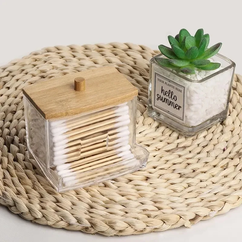 1pc Clear Cotton Swabs Storage - Home Goods Bathroom Storage บทวิจารณ์และราคา