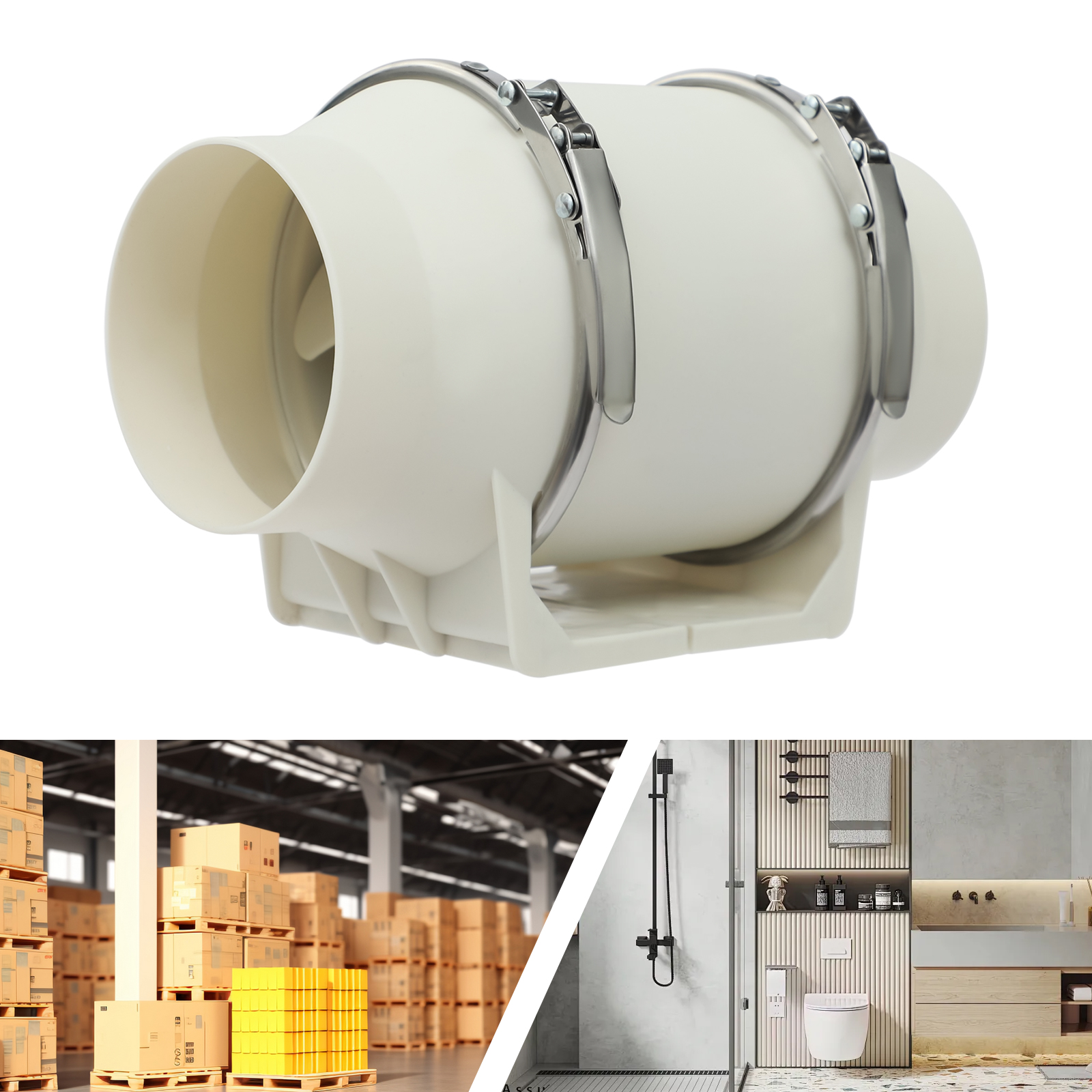35W 110V Inline Duct Fan 220m³ - Home Bathroom Fan บทวิจารณ์และราคา
