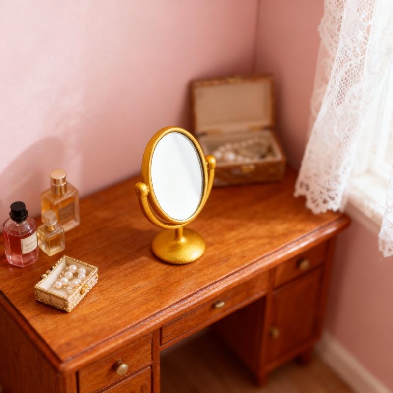 1Pcs Miniature Retro Mirror Dr - Home Bathroom Model บทวิจารณ์และราคา