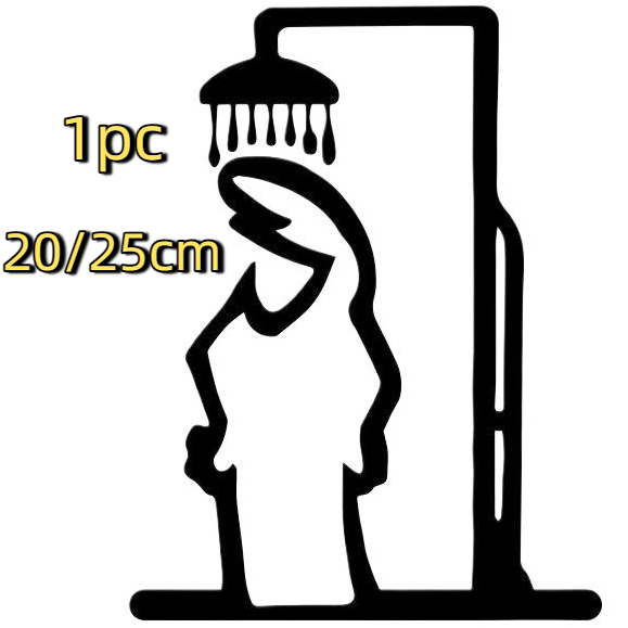 Black Shower Figure Wall Decor - Home Bathroom Door Signs บทวิจารณ์และราคา