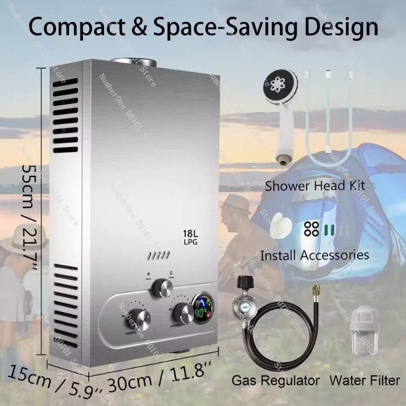 Instant Heating Gas Water Heat - Home Bathroom Water Heater บทวิจารณ์และราคา