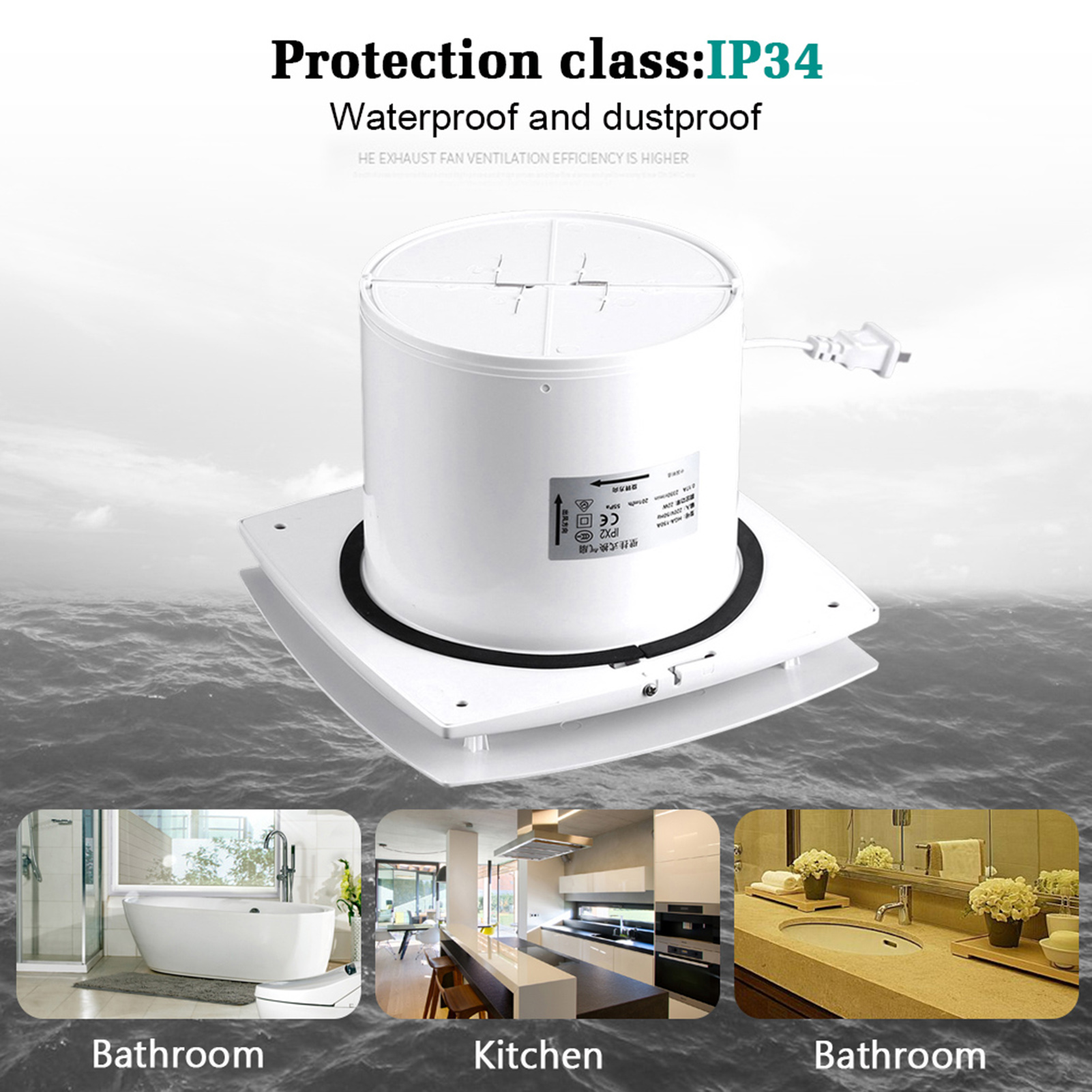Kitchen Ventilation Kitchen Ba - Home Bathroom Fan บทวิจารณ์และราคา