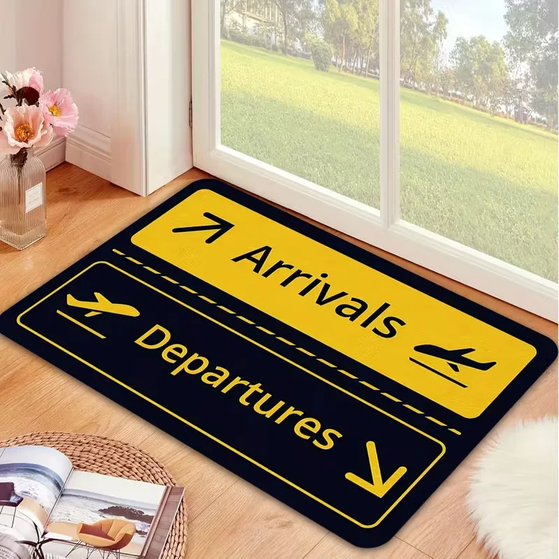 Airport Sign Doormat Funny Ent - Home Bathroom Door Signs บทวิจารณ์และราคา