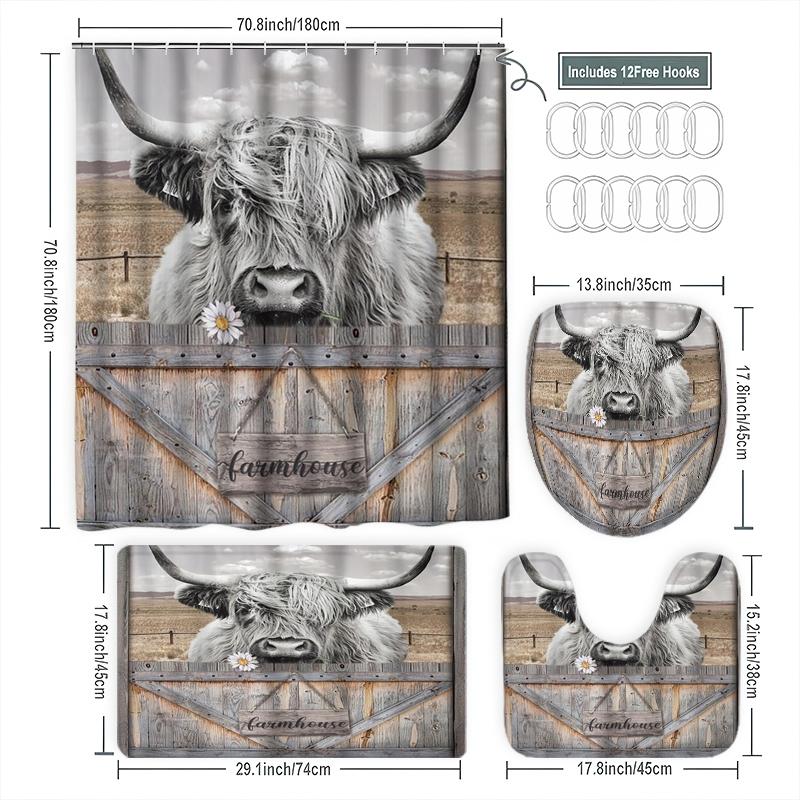 1/3/4Pcs Creative Scottish Hig - Home Bathroom With Two Toilets บทวิจารณ์และราคา