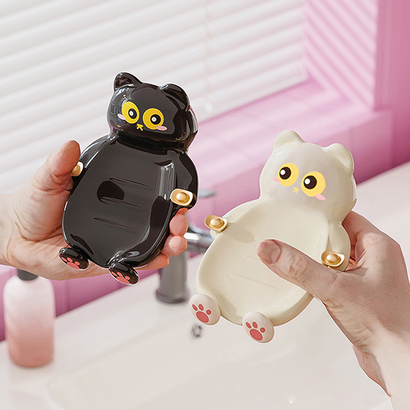 1pc Cute Cat Soap Dish, Creati - Jet Home Bathroom Accessories บทวิจารณ์และราคา