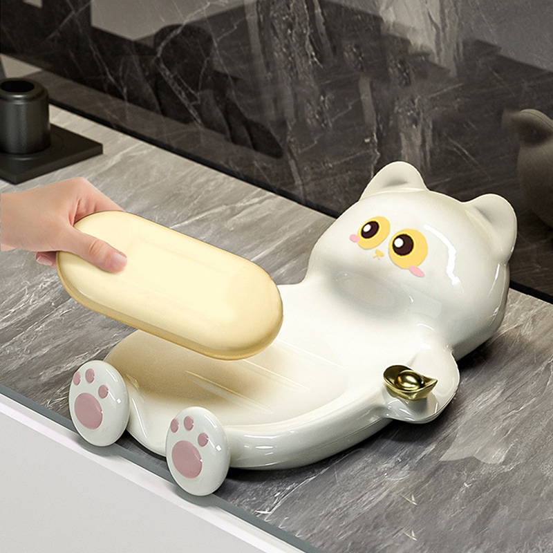 1pc Cute Cat Soap Dish, Creati - Jet Home Bathroom Accessories บทวิจารณ์และราคา