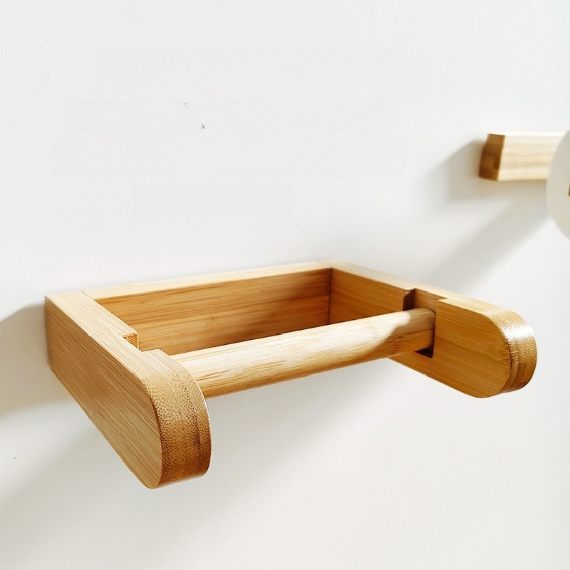 Natural Bamboo Wood Tissue Hol - Home Bathroom Model บทวิจารณ์และราคา