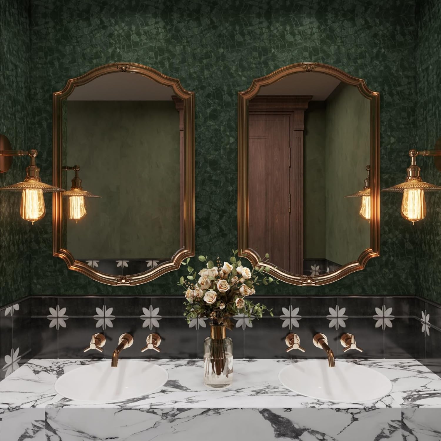 Dark Green Peel and Stick Wall - Home Bathroom Cabinets บทวิจารณ์และราคา