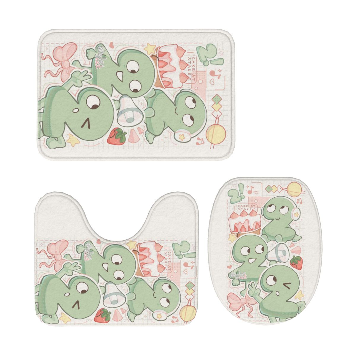 Two Tpot BFDI 3 Pcs Bath Mat B - Home Bathroom With Two Toilets บทวิจารณ์และราคา